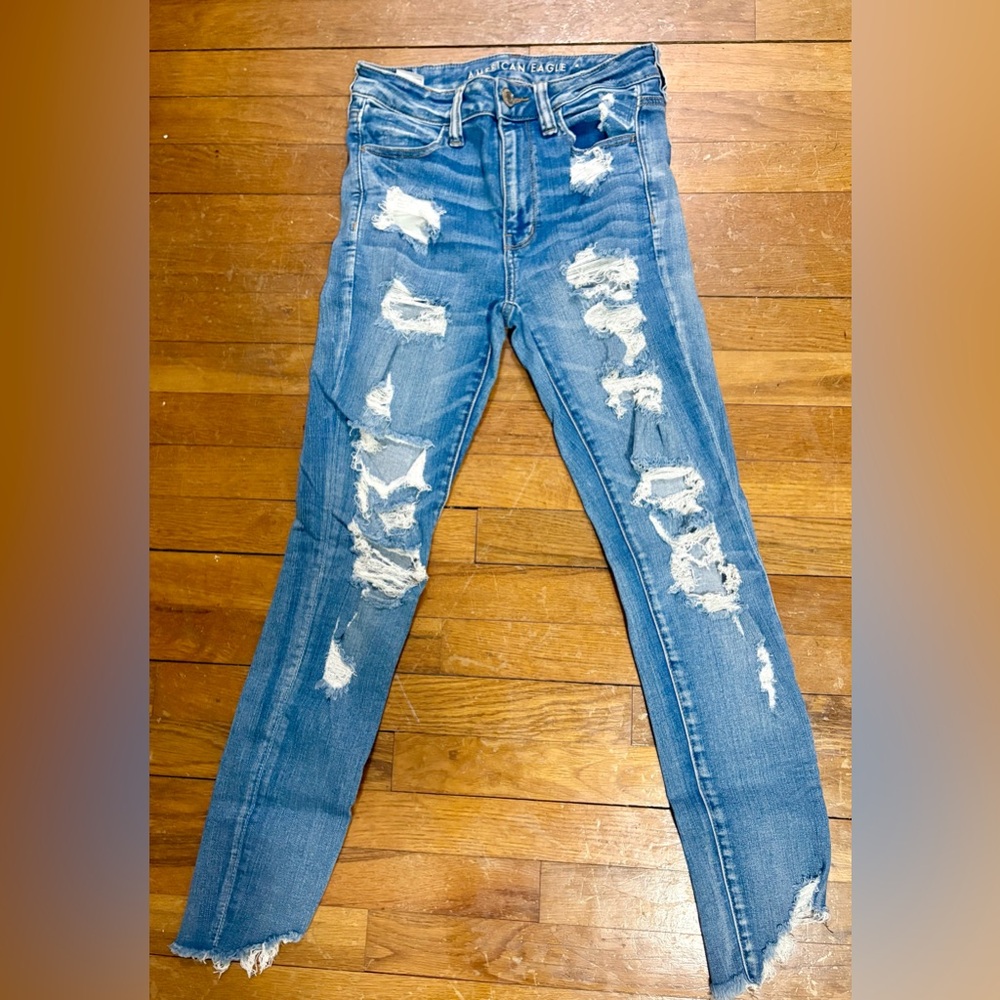 American Eagle Outfitters Next Level Stretch Distressed Skinny Jean